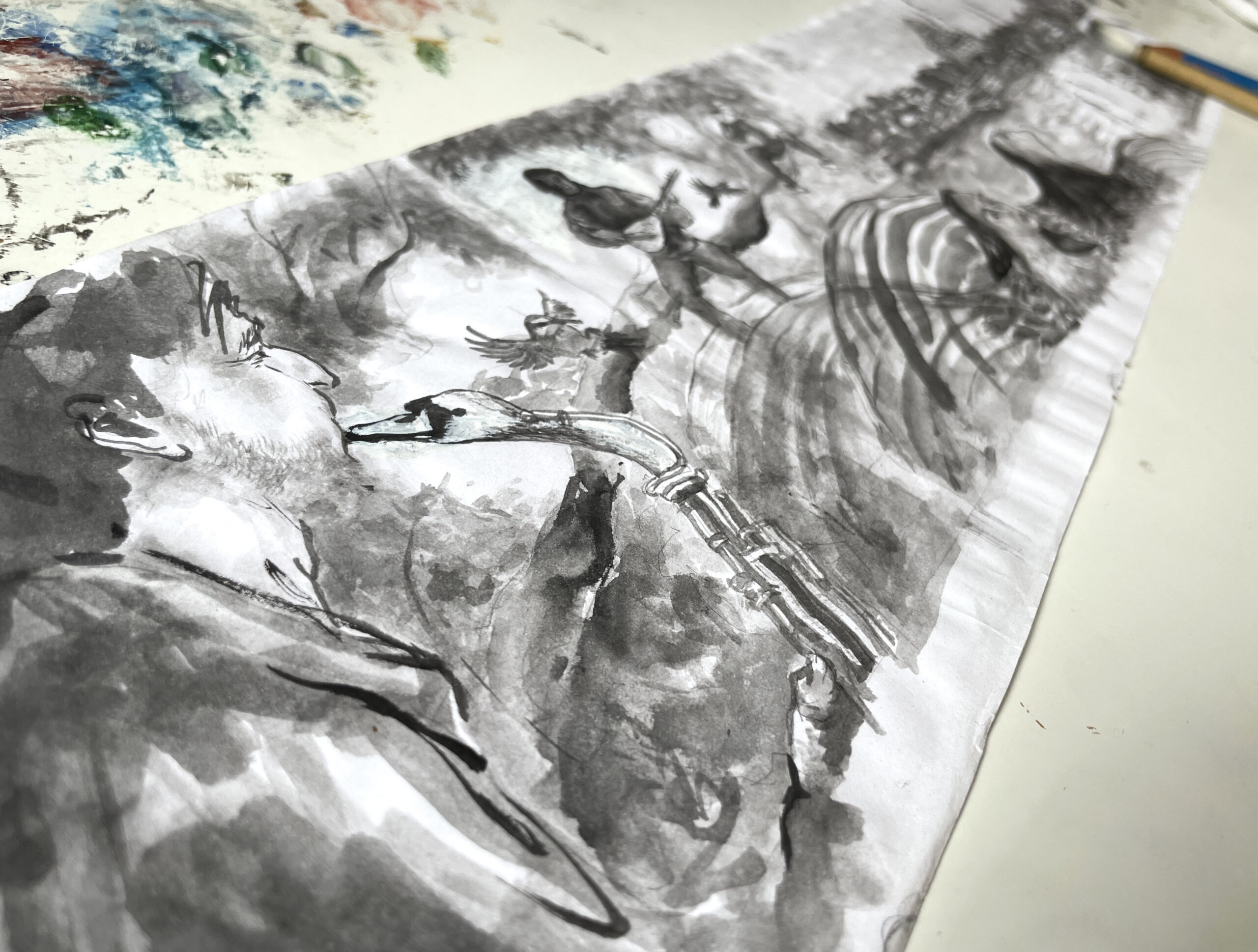 Initial mural sketch.